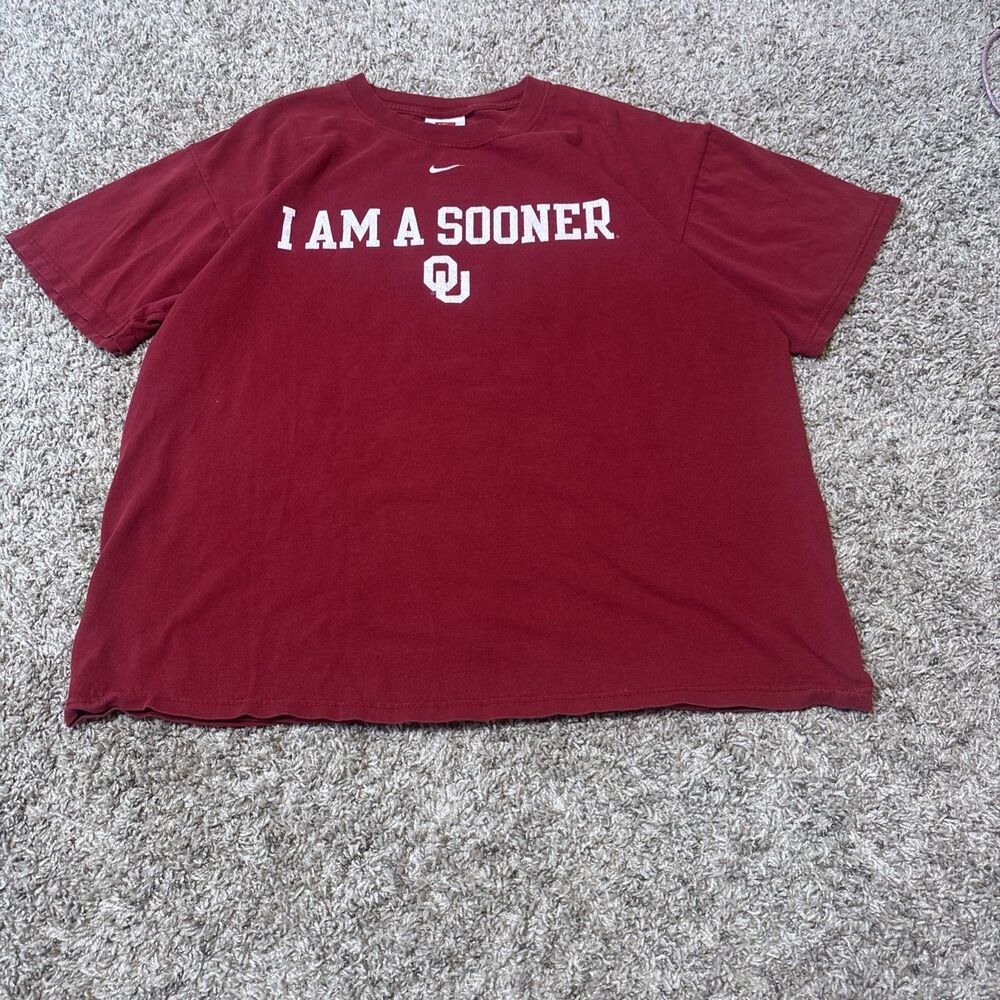 Vintage Oklahoma Sooners Shirt Nike Center Swoosh Check Size XL “I Am Sooner”